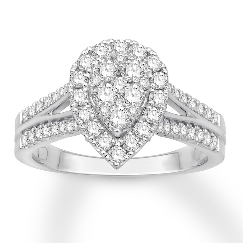 Main Image 1 of Previously Owned Diamond Engagement Ring 1 ct tw Round-cut 14K White Gold