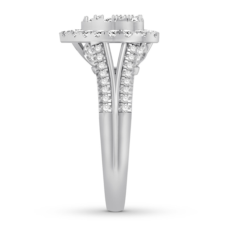 Main Image 3 of Previously Owned Diamond Engagement Ring 1 ct tw Round-cut 14K White Gold