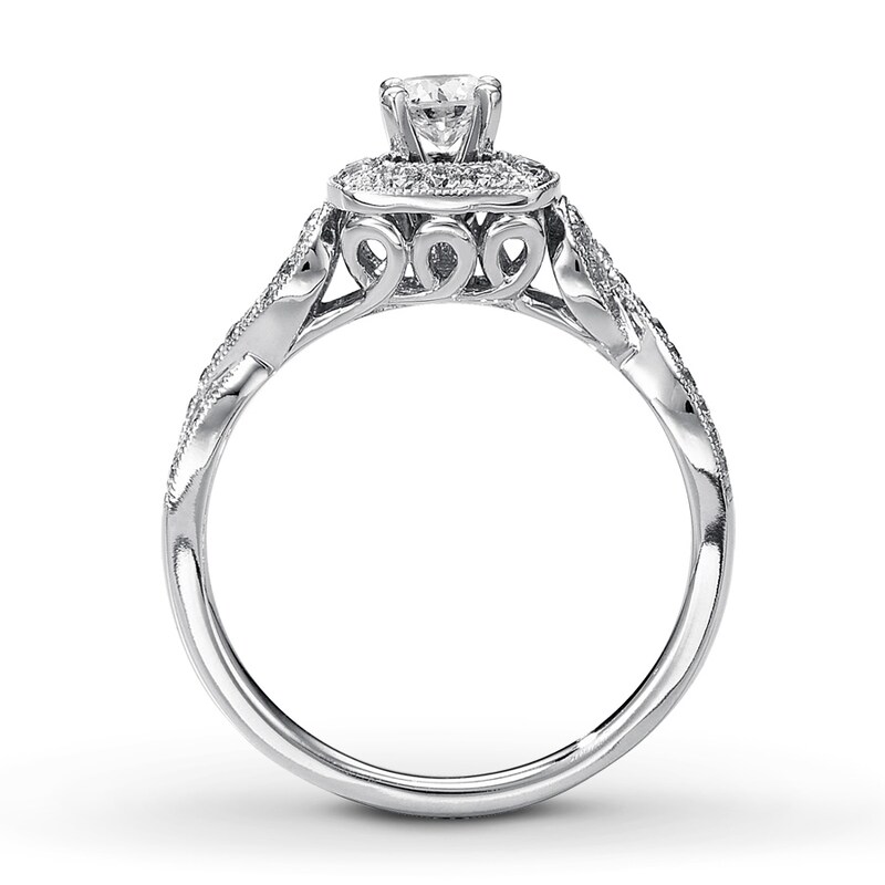 Main Image 2 of Previously Owned Diamond Engagement Ring 5/8 ct tw Round-cut 14K White Gold