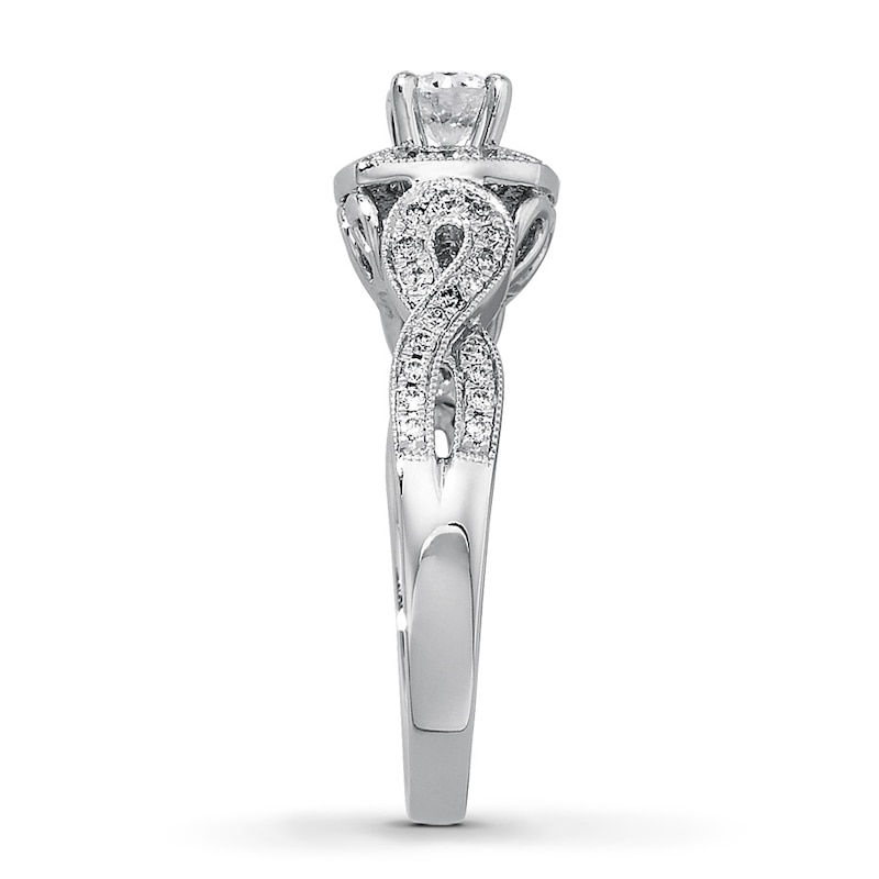 Main Image 3 of Previously Owned Diamond Engagement Ring 5/8 ct tw Round-cut 14K White Gold