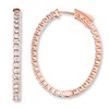 Thumbnail Image 1 of Previously Owned Diamond Hoop Earrings 2 ct tw Round-cut 14K Rose Gold