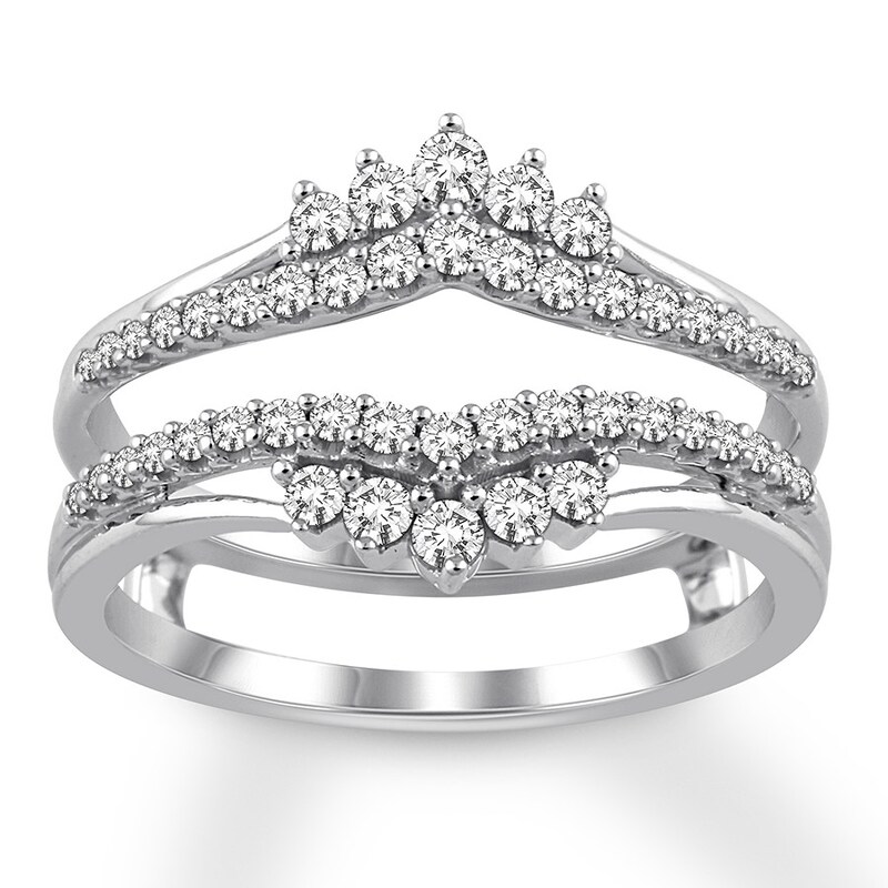 Main Image 1 of Previously Owned Diamond Enhancer Ring 1/2 ct tw Round-cut 14K White Gold
