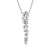 Thumbnail Image 1 of Previously Owned Diamond Necklace 1/2 ct tw Round/Baguette 14K White Gold