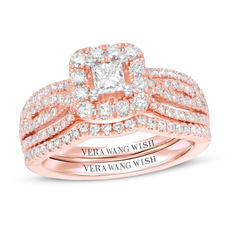 Main Image 1 of Previously Owned Vera Wang WISH Diamond Bridal Set 1 ct tw 14K Rose Gold