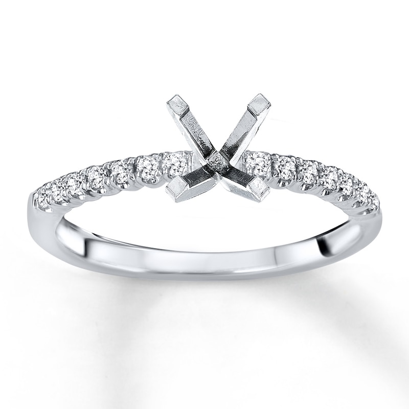 Main Image 1 of Previously Owned Diamond Ring Setting 1/6 carat tw Round 14K White Gold