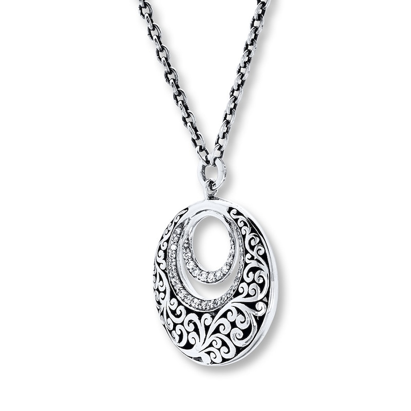 Main Image 3 of Previously Owned Lois Hill Necklace 1/4 ct tw Diamonds Sterling Silver