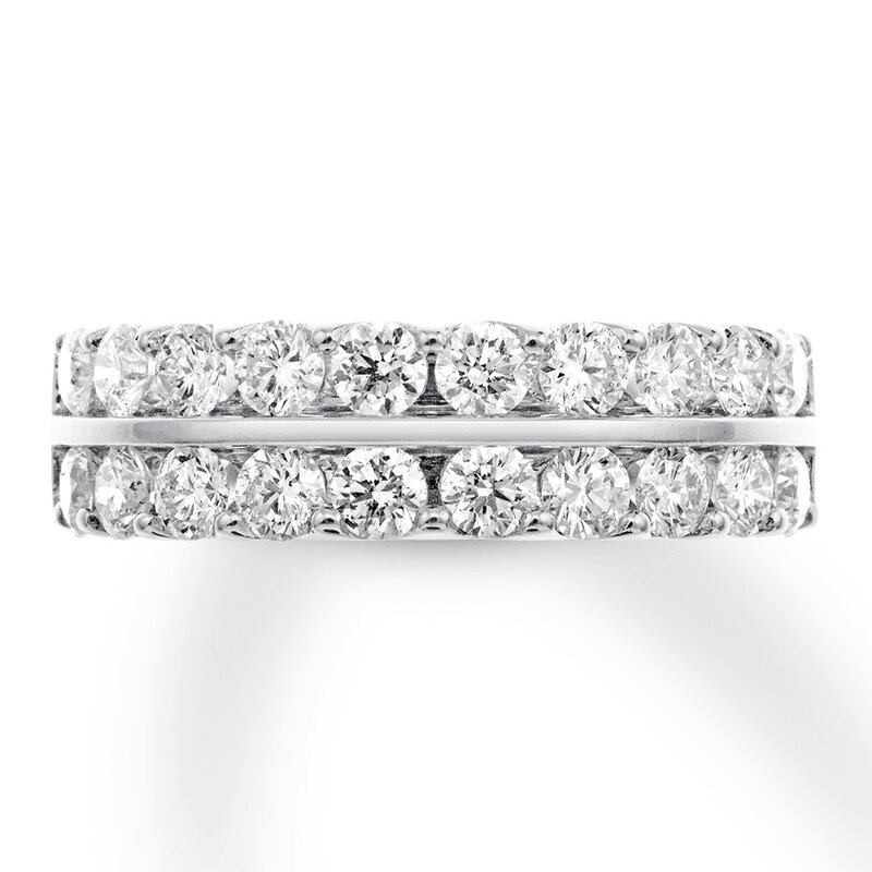 Main Image 1 of Previously Owned Diamond Anniversary Ring 1-1/2 cts tw Round-cut 14K White Gold