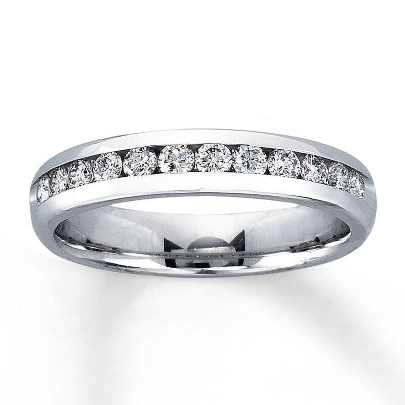 Main Image 1 of Previously Owned Diamond Anniversary Ring 1/2 ct tw Round-cut 14K White Gold