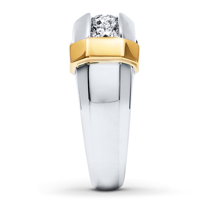 Main Image 3 of Previously Owned Men's Diamond Band 1 ct tw Round-cut 14K Two-Tone Gold