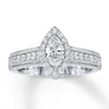 Thumbnail Image 1 of Previously Owned Diamond Engagement Ring 1 ct tw Marquise/Round 14K White Gold