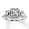 Thumbnail Image 1 of Previously Owned Diamond 3-Stone Ring 7/8 ct tw Princess/Round 14K White Gold
