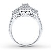 Thumbnail Image 2 of Previously Owned Diamond 3-Stone Ring 7/8 ct tw Princess/Round 14K White Gold
