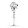Thumbnail Image 3 of Previously Owned Diamond 3-Stone Ring 7/8 ct tw Princess/Round 14K White Gold