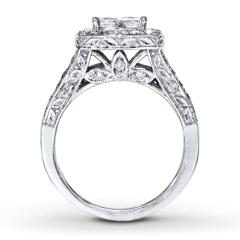Main Image 2 of Previously Owned Diamond Bridal Set 2 ct tw Princess-Cut 14K White Gold