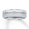 Thumbnail Image 1 of Previously Owned Men's 8mm Diamond Band 1/6 ct tw Round-cut 10K White Gold