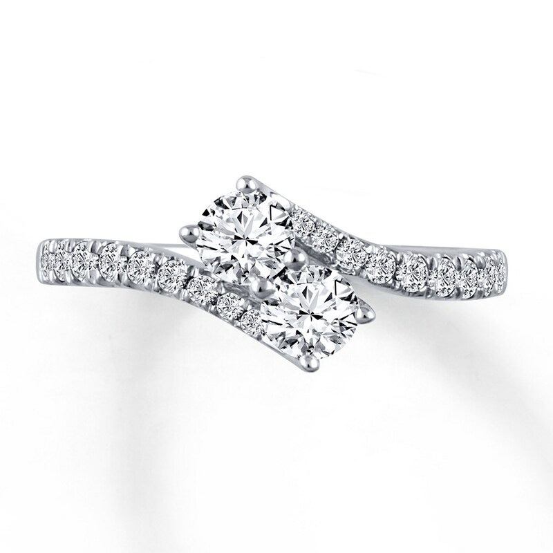 Main Image 1 of Previously Owned Ever Us Two-Stone Ring 1 ct tw Diamonds 14K White Gold