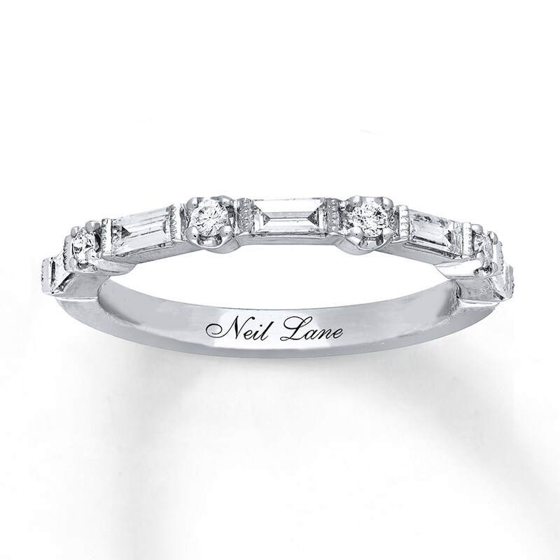 Main Image 1 of Previously Owned Neil Lane Diamond Band 1/3 ct tw Baguette/Round 14K White Gold