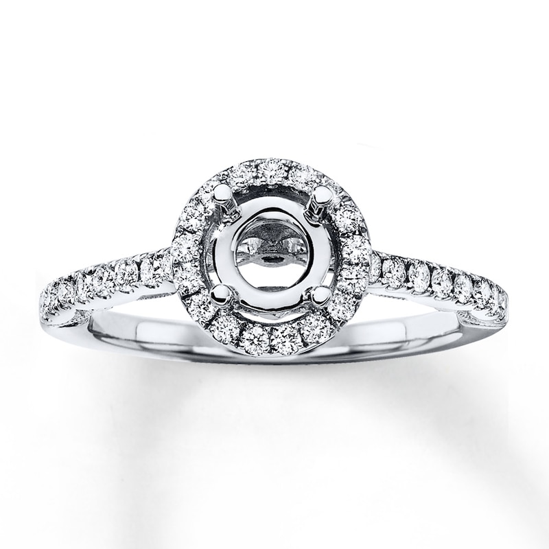 Main Image 1 of Previously Owned Diamond Ring Setting 1/3 ct tw Round-cut 14K White Gold