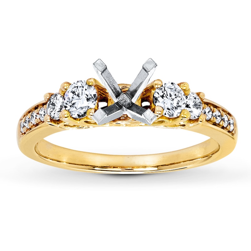 Main Image 1 of Previously Owned Diamond Ring Setting 1/2 ct tw Round-cut 14K Yellow Gold