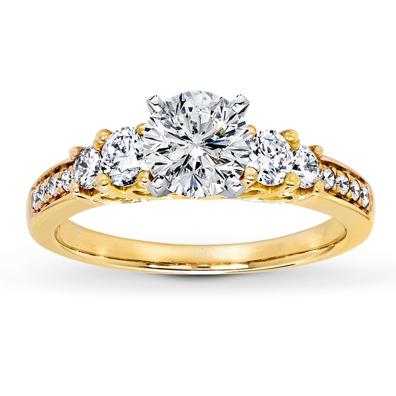 Main Image 3 of Previously Owned Diamond Ring Setting 1/2 ct tw Round-cut 14K Yellow Gold