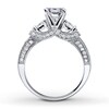 Thumbnail Image 2 of Previously Owned Diamond Ring Setting 1 ct tw Princess/Round 14K White Gold