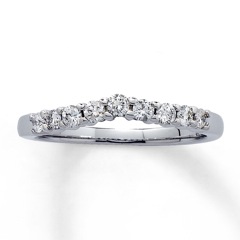 Main Image 1 of Previously Owned Diamond Contour Ring 1/3 ct tw Round 14K White Gold
