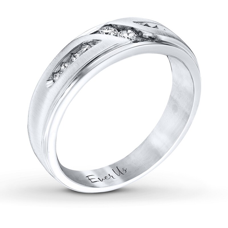 Main Image 2 of Previously Owned Ever Us Men's Two-Stone Ring 1/4 ct tw Diamonds 14K White Gold