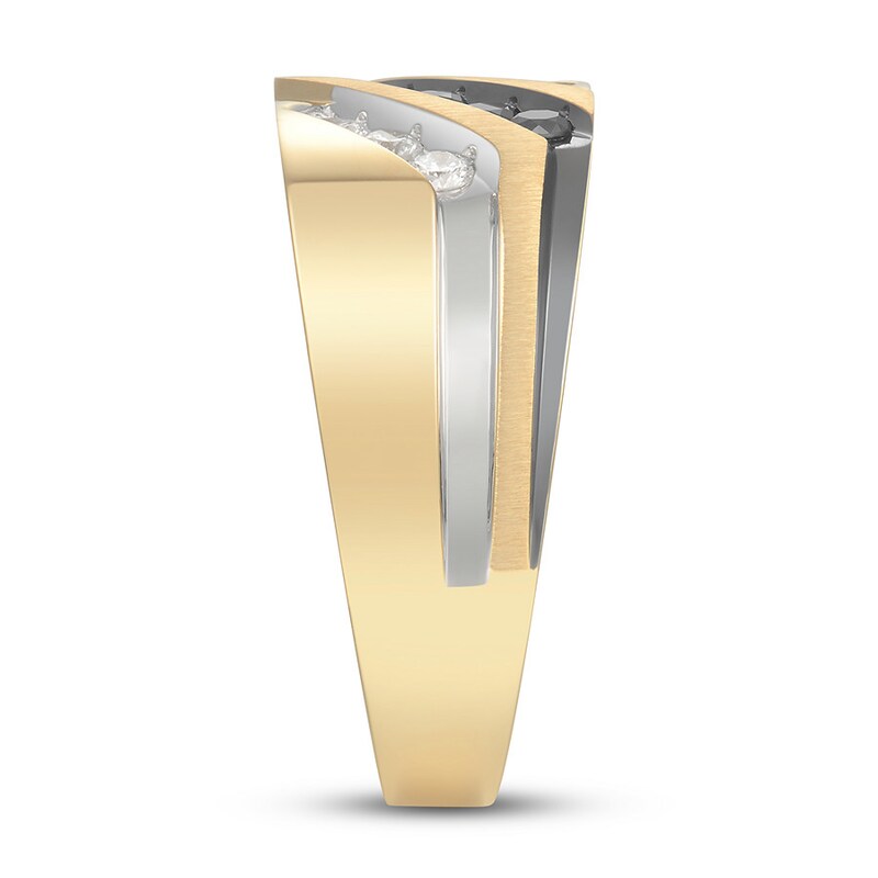 Main Image 3 of Previously Owned Men's Diamond Ring 1/2 ct tw Round-cut 10K Yellow Gold