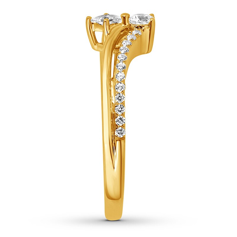 Main Image 3 of Previously Owned Ever Us Diamond Ring 1/3 ct tw Princess-cut/Round 10K Gold