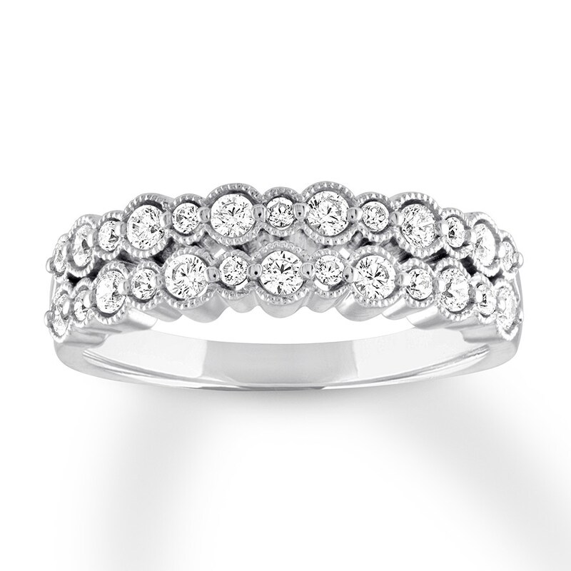 Main Image 1 of Previously Owned Diamond Anniversary Band 1/2 carat tw Round 14K White Gold