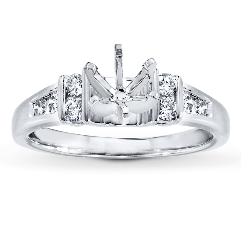 Main Image 1 of Previously Owned Previously Owned Diamond Ring Setting 1/3 ct tw Round-cut 14K White Gold