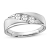 Thumbnail Image 1 of Previously Owned Men's 3-Stone Diamond Wedding Band 5/8 ct tw Round 10K White Gold