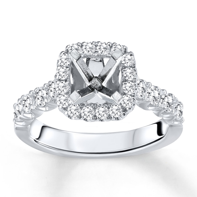Main Image 1 of Previously Owned Diamond Ring Setting 7/8 carat tw Round 14K White Gold