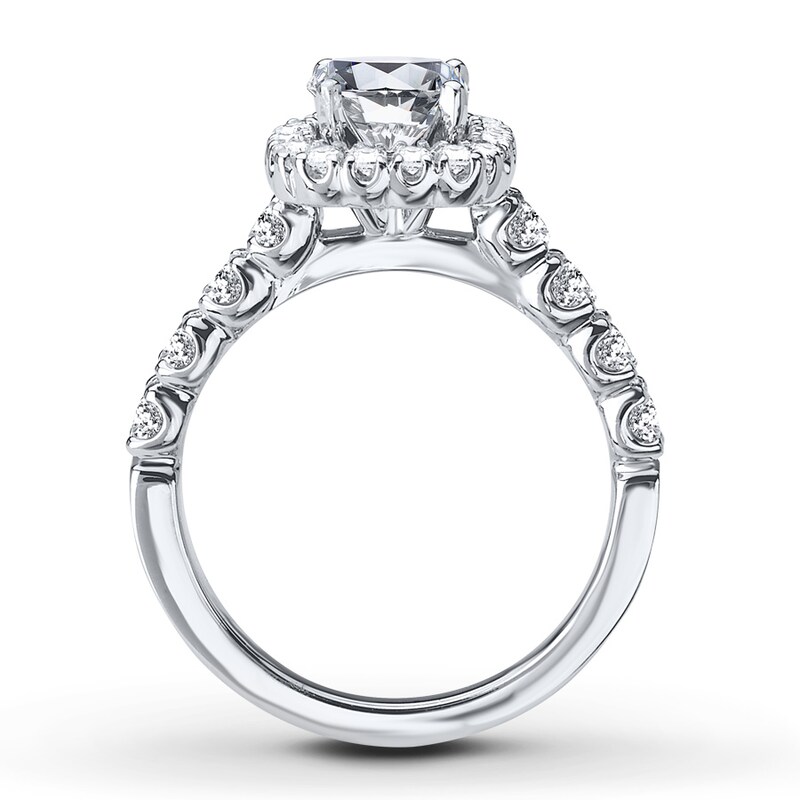 Main Image 2 of Previously Owned Diamond Ring Setting 7/8 carat tw Round 14K White Gold