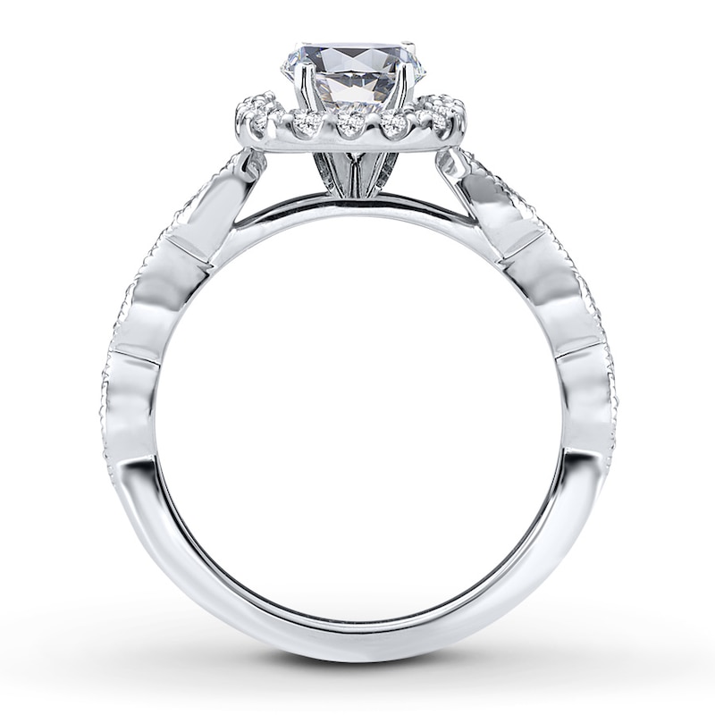 Main Image 2 of Previously Owned Diamond Engagement Ring Setting 3/8 ct tw Round 14K White Gold
