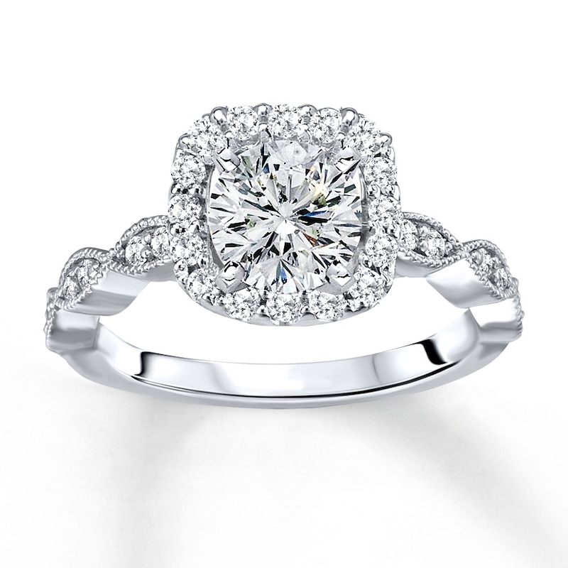 Main Image 3 of Previously Owned Diamond Engagement Ring Setting 3/8 ct tw Round 14K White Gold