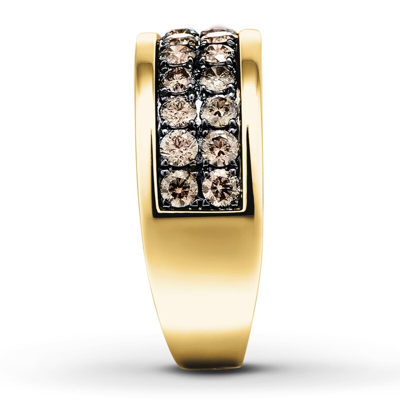 Main Image 3 of Previously Owned Brown Diamond Men's Ring 1-1/2 ct tw Round-cut 10K Yellow Gold