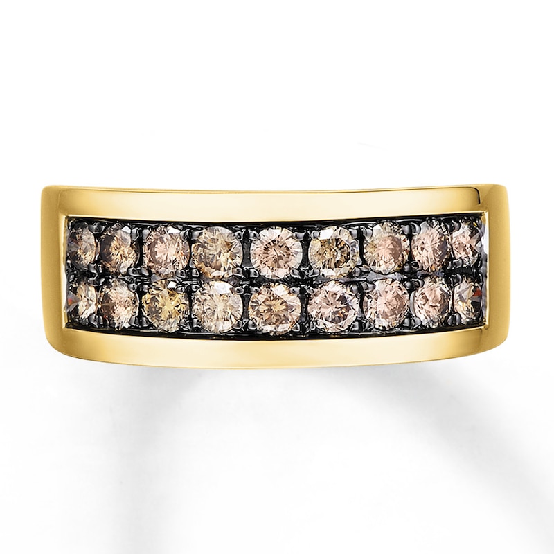 Main Image 4 of Previously Owned Brown Diamond Men's Ring 1-1/2 ct tw Round-cut 10K Yellow Gold