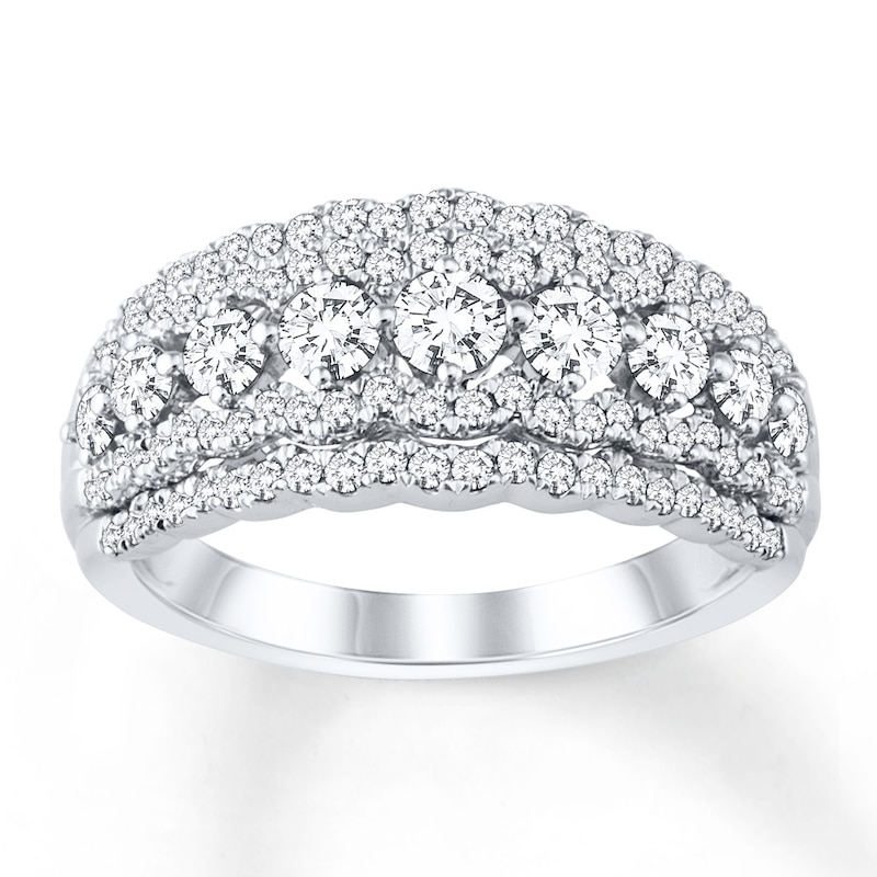 Main Image 1 of Previously Owned Diamond Anniversary Band 1-1/2 ct tw Round-cut 14K White Gold