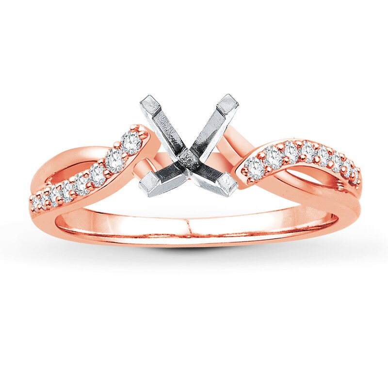 Main Image 1 of Previously Owned Diamond Engagement Ring Setting 1/6 ct tw 14K Rose Gold