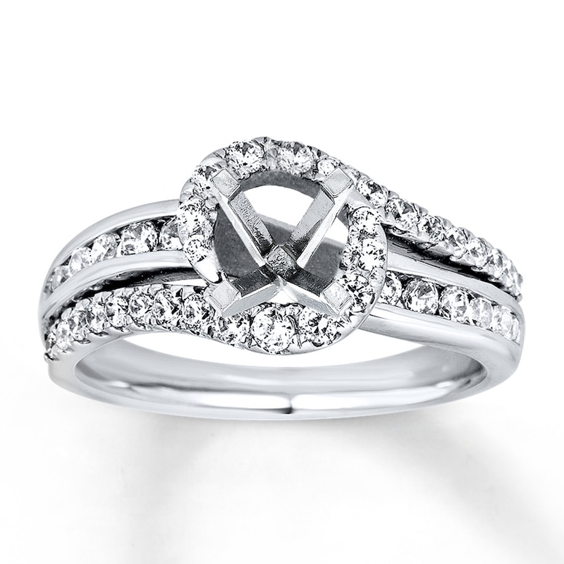 Main Image 1 of Previously Owned Diamond Ring Setting 3/4 carat tw Round 14K White Gold