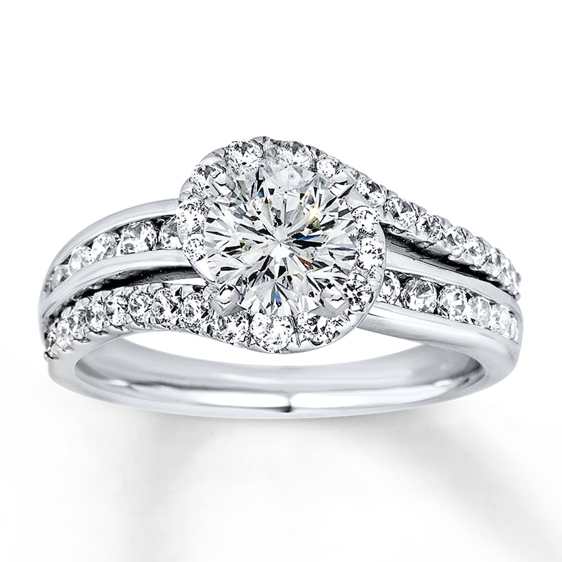 Main Image 3 of Previously Owned Diamond Ring Setting 3/4 carat tw Round 14K White Gold