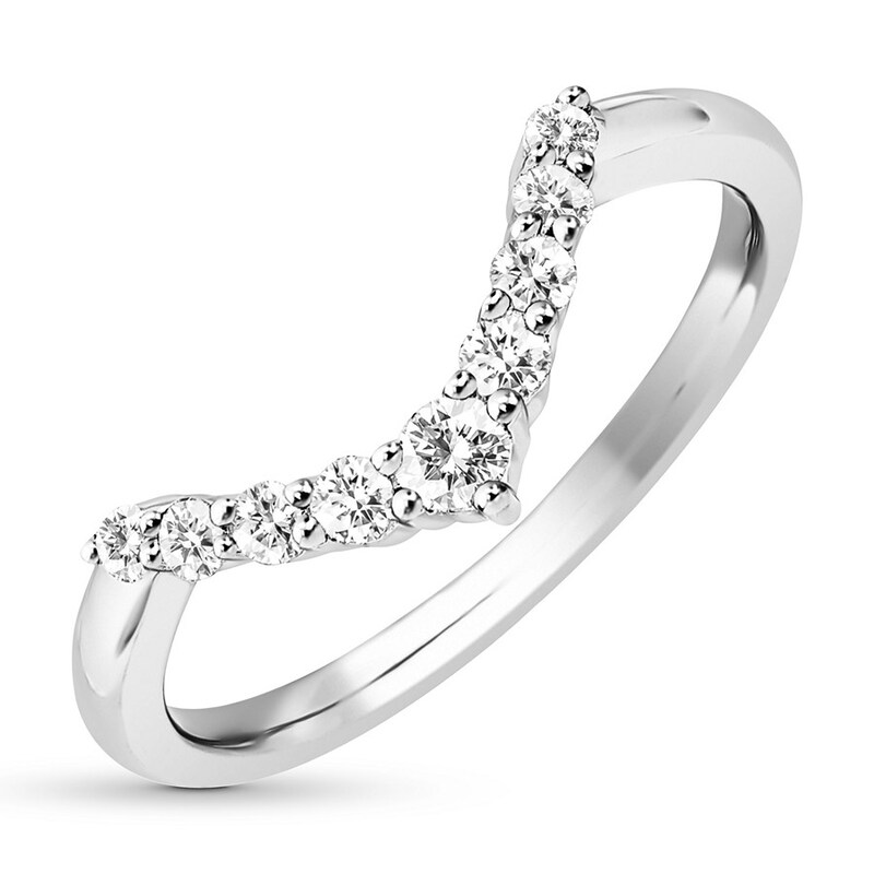 Main Image 4 of Previously Owned Diamond Enhancer Ring 1/4 ct tw Round-cut 14K White Gold