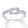 Thumbnail Image 1 of Previously Owned Diamond Knot Ring 1/3 ct tw Round-cut 10K White Gold
