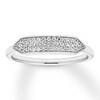Thumbnail Image 1 of Previously Owned Diamond Geometric Ring 1/6 ct tw Round-cut 10K White Gold