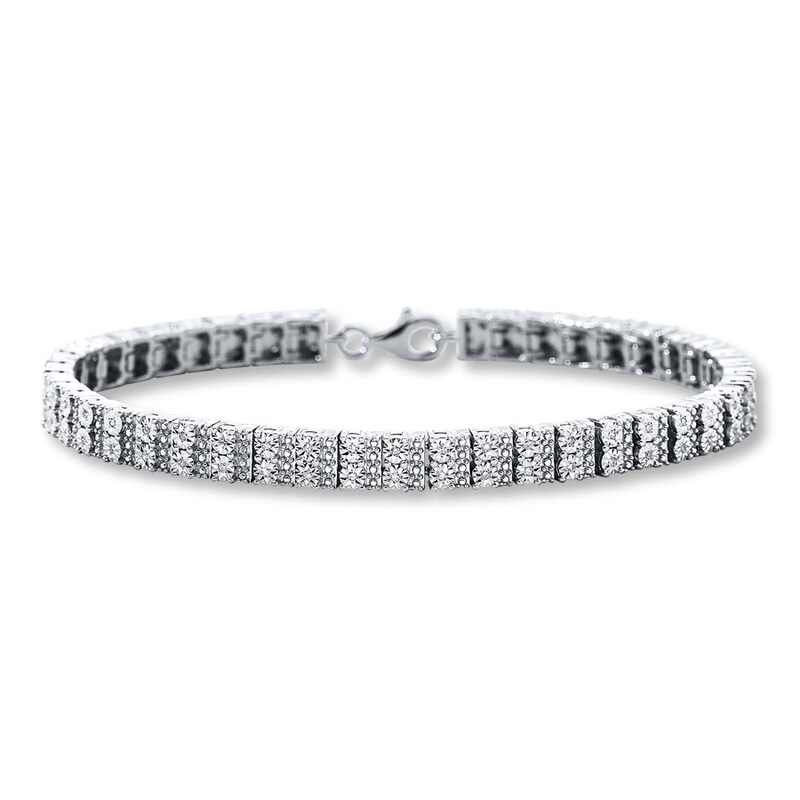 Main Image 1 of Previously Owned Diamond Bracelet 1/4 ct tw Round-cut Sterling Silver