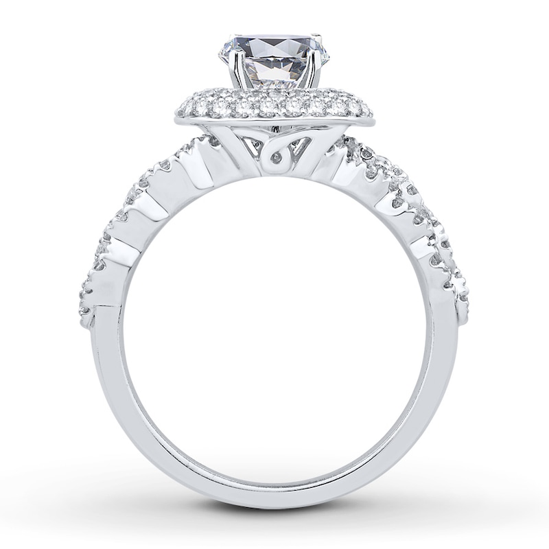 Main Image 2 of Previously Owned Colorless Diamond Ring Setting 5/8 ct tw Round 14K White Gold