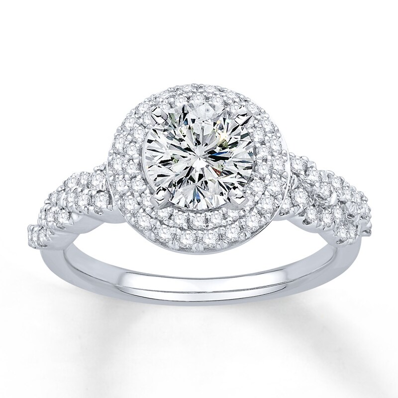 Main Image 3 of Previously Owned Colorless Diamond Ring Setting 5/8 ct tw Round 14K White Gold