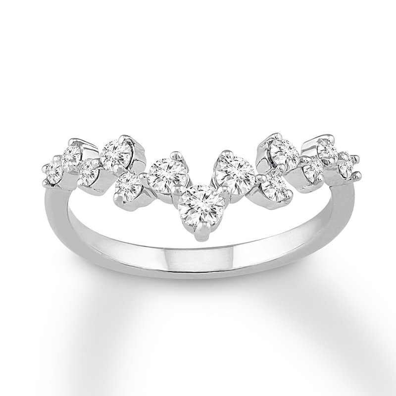 Main Image 1 of Previously Owned Diamond Garland Ring 1/2 carat tw Round 10K White Gold