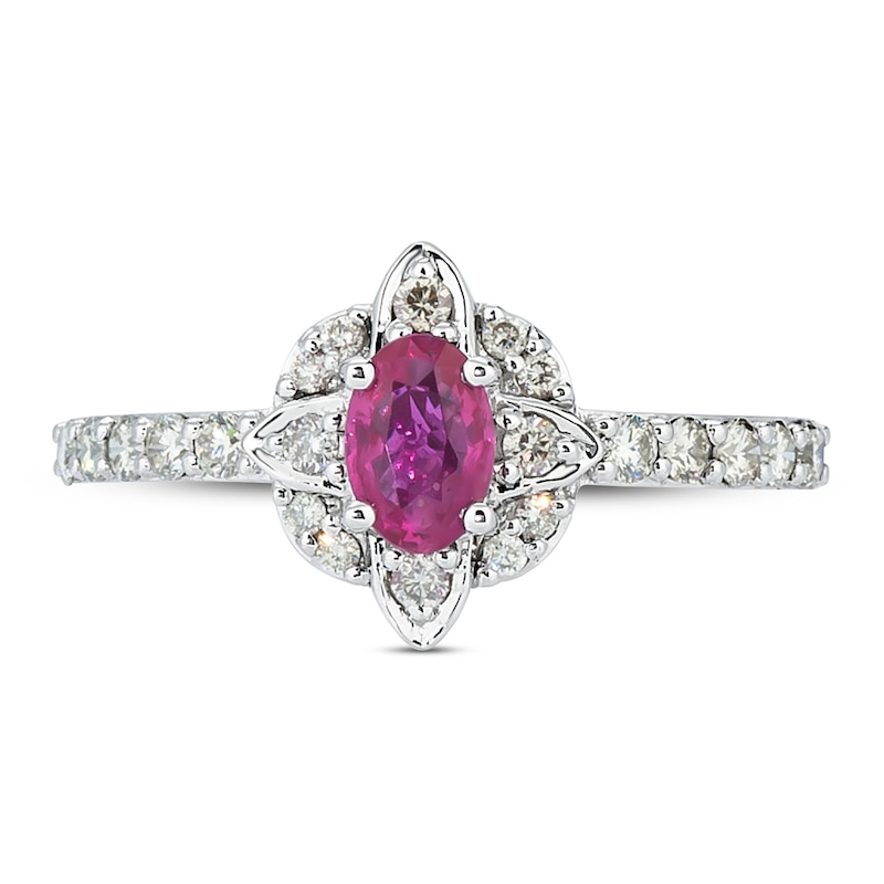 Main Image 4 of Previously Owned Le Vian Natural Ruby Ring 1/3 ct tw Diamonds 14K Vanilla Gold